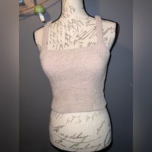 Fuzzy cropped tank top